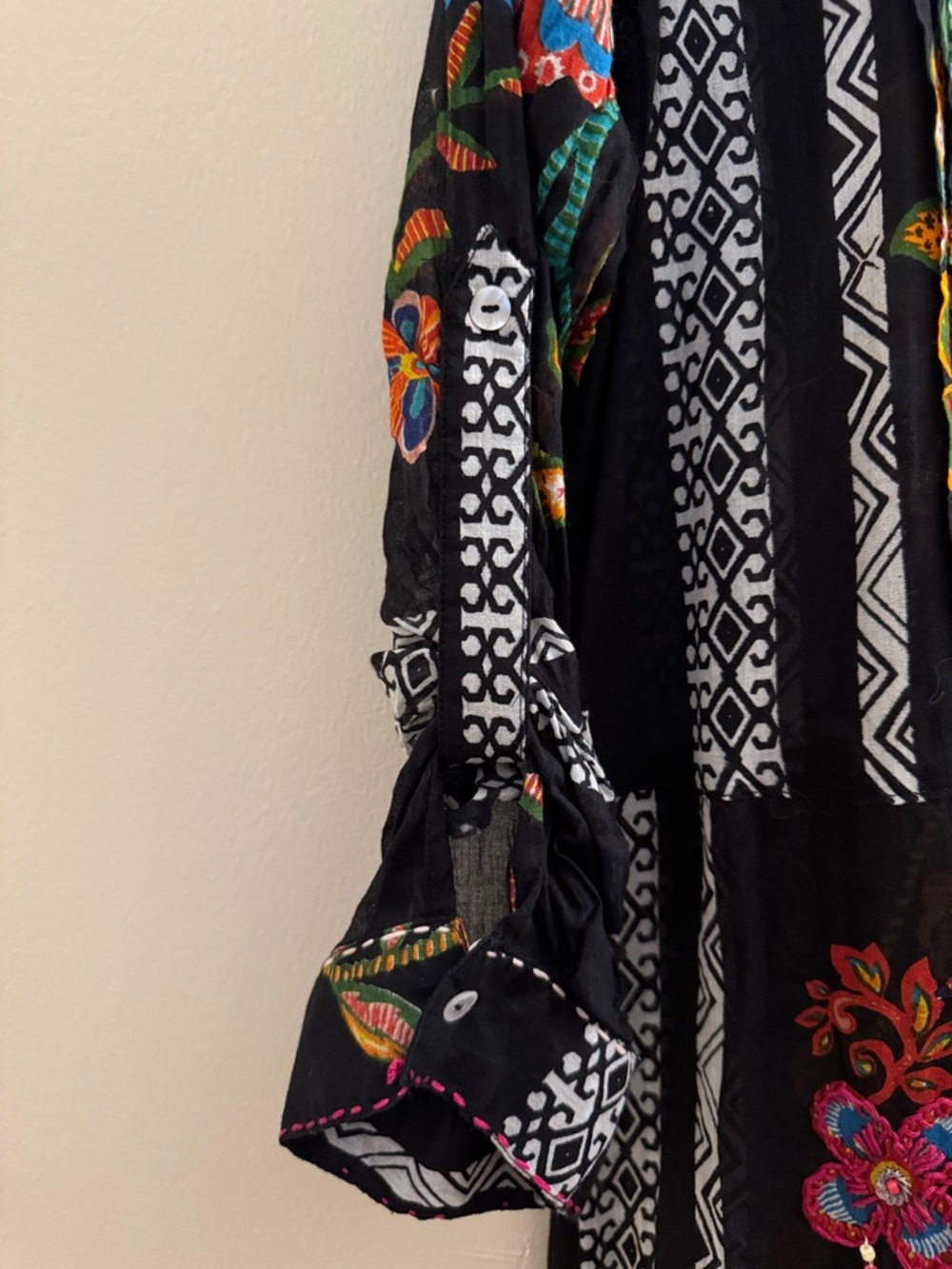 ARTISAN KIKISOL Boho Beaded High Low L/S Dress - Picture 5 of 7